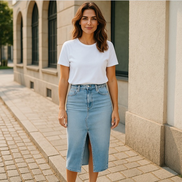 Hudson Jeans Reconstructed Midi Skirt
